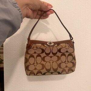 Coach Tan and Brown Mini Bag